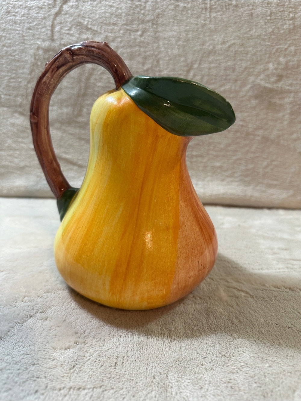 Ceramiche Bassano Majolica Pear Pitcher Made in Italy